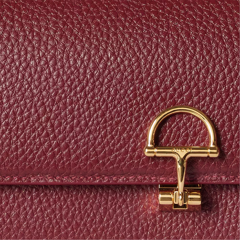 GUCCI SOFTBIT Women's Red Grained Leather Wallet | 828147