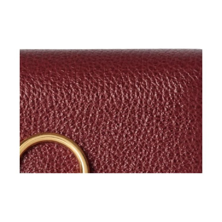 GUCCI Softbit Women's Small Red Grained Leather Card Holder | 828148