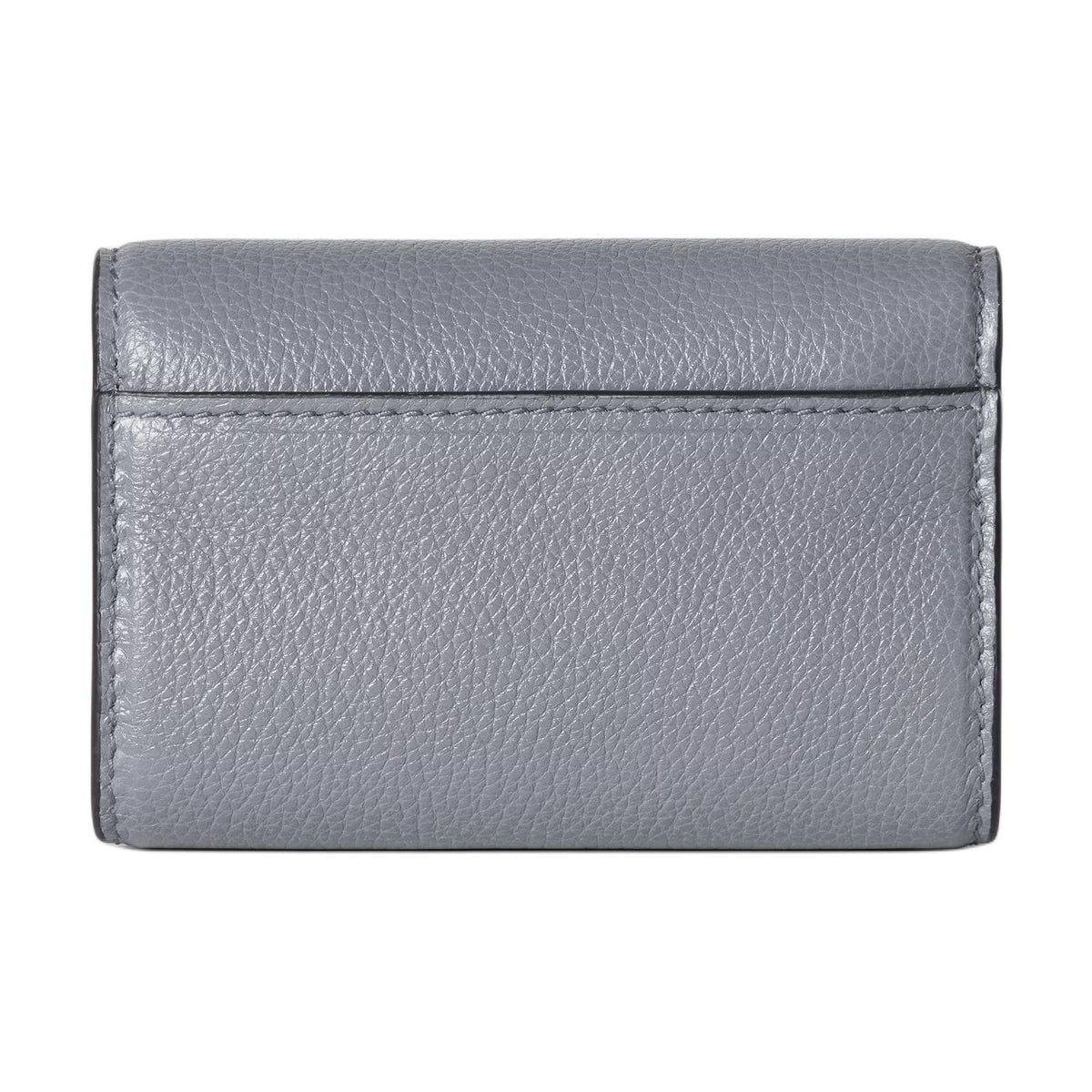 GUCCI Women's Gray Leather Card Holder with Gold-Tone Hardware | 828148