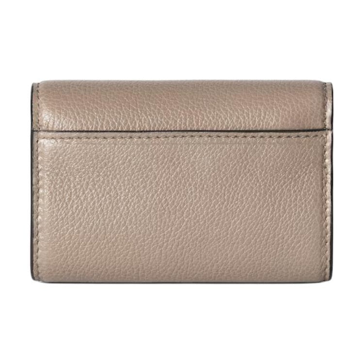 GUCCI SOFTBIT Women's Taupe Grained Leather Card Holder | 828148