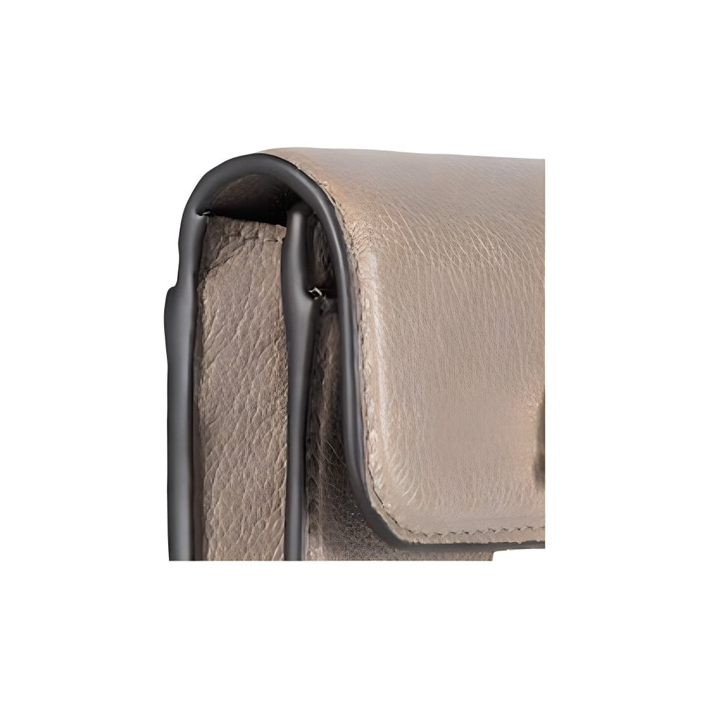GUCCI SOFTBIT Women's Taupe Grained Leather Card Holder | 828148