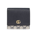 GUCCI GG Marmont Women's Navy Blue Canvas & Leather Wallet | 598587