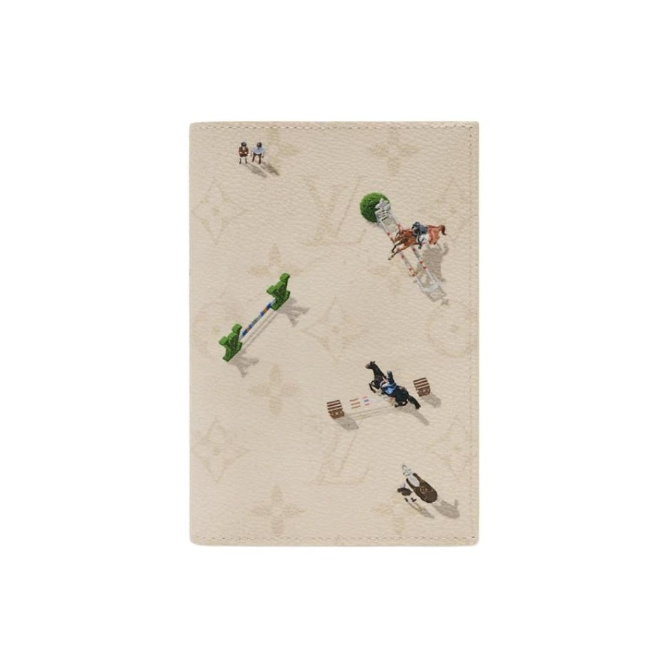 LOUIS VUITTON Beige Monogram Coated Canvas Passport Holder with Equestrian Print M3A532