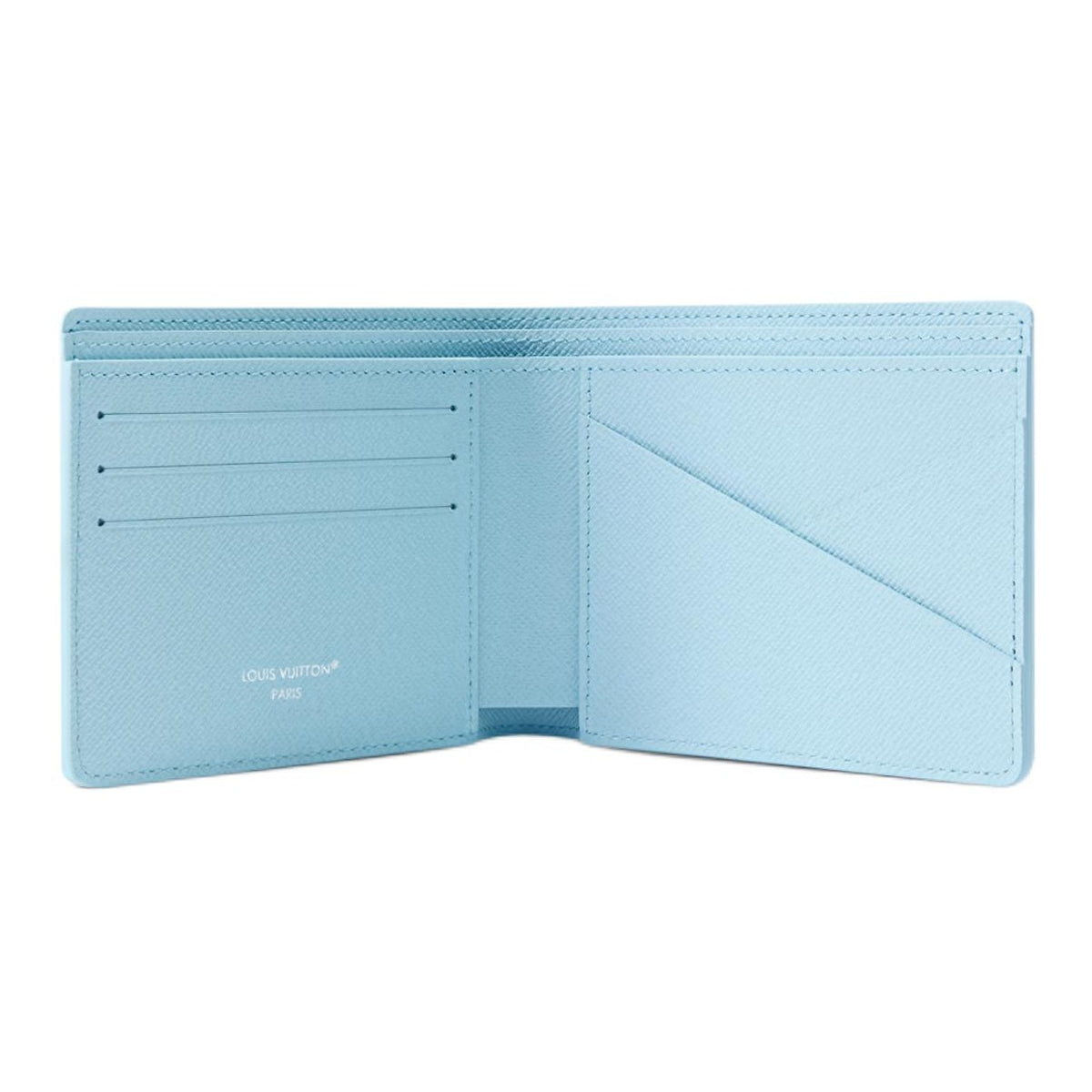 LOUIS VUITTON Multiple Sky Blue Coated Canvas Wallet with Ice Hockey Print M3A546