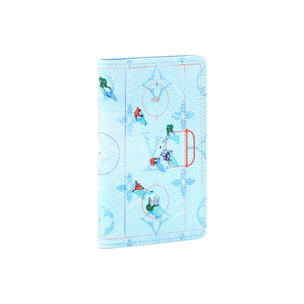 LOUIS VUITTON Pocket Organizer Ice Hockey Blue Coated Canvas Card Holder M3A539