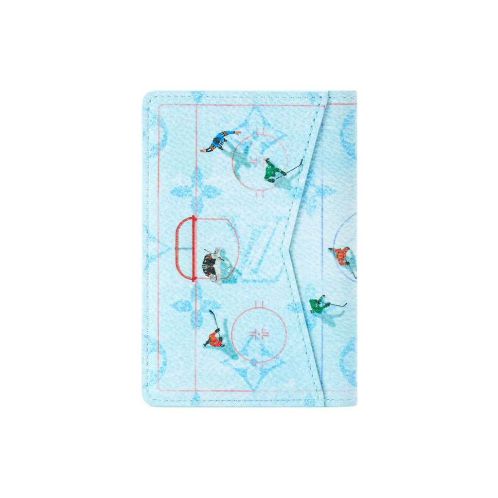 LOUIS VUITTON Pocket Organizer Ice Hockey Blue Coated Canvas Card Holder M3A539