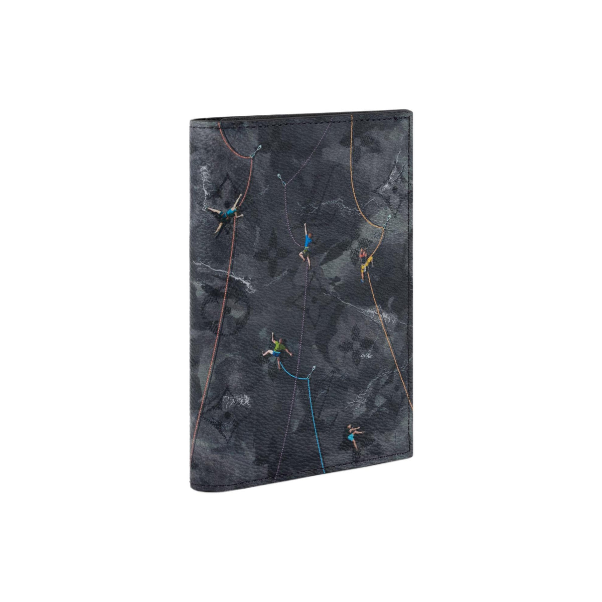 LOUIS VUITTON Dark Gray Coated Canvas Passport Holder with Rock Climbing Print M2B222