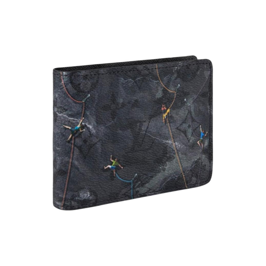 LOUIS VUITTON Multiple Black Synthetic Leather Wallet with Rock Climbing Print M3A545