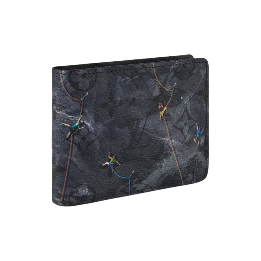 LOUIS VUITTON Multiple Black Synthetic Leather Wallet with Rock Climbing Print M3A545