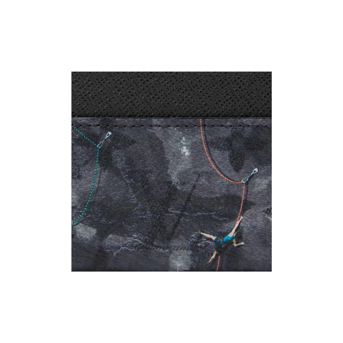 LOUIS VUITTON Double Black and Gray Monogram Coated Canvas Card Holder with Climbing Print M3A687