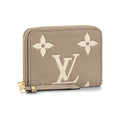 LOUIS VUITTON Zippy Women's Beige Coin Purse with Signature Logo M69797