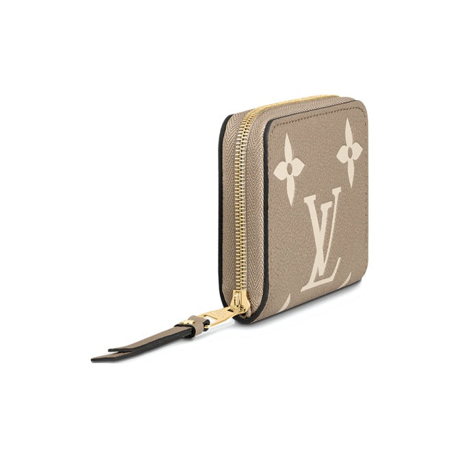 LOUIS VUITTON Zippy Women's Beige Coin Purse with Signature Logo M69797