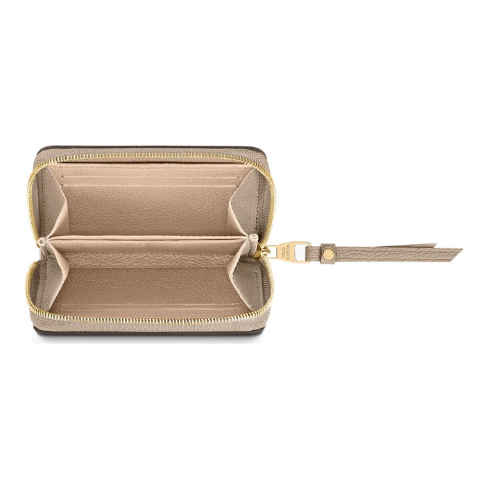 LOUIS VUITTON Zippy Women's Beige Coin Purse with Signature Logo M69797