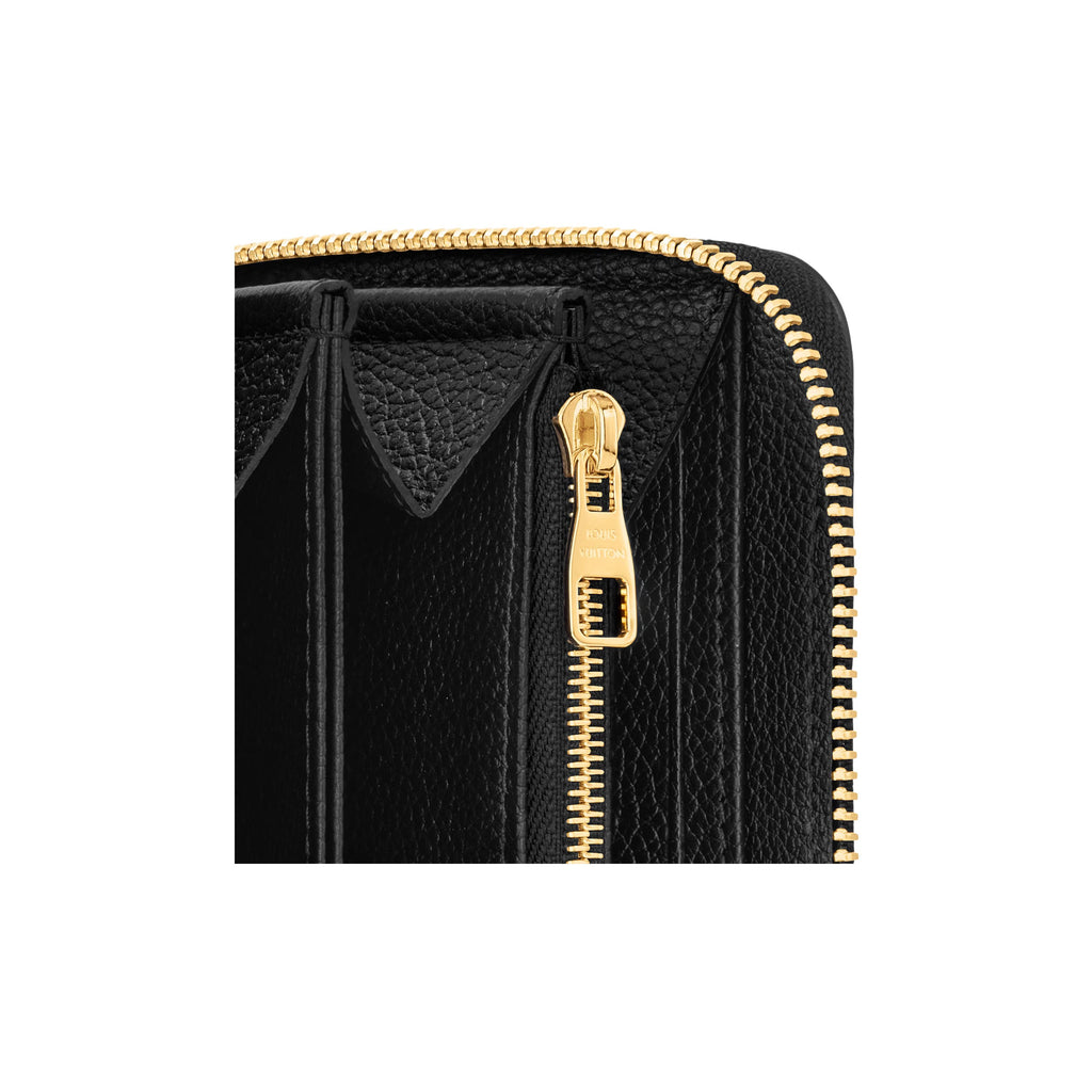 LOUIS VUITTON Zippy Women's Black and Beige Monogram Empreinte Leather Wallet M80481