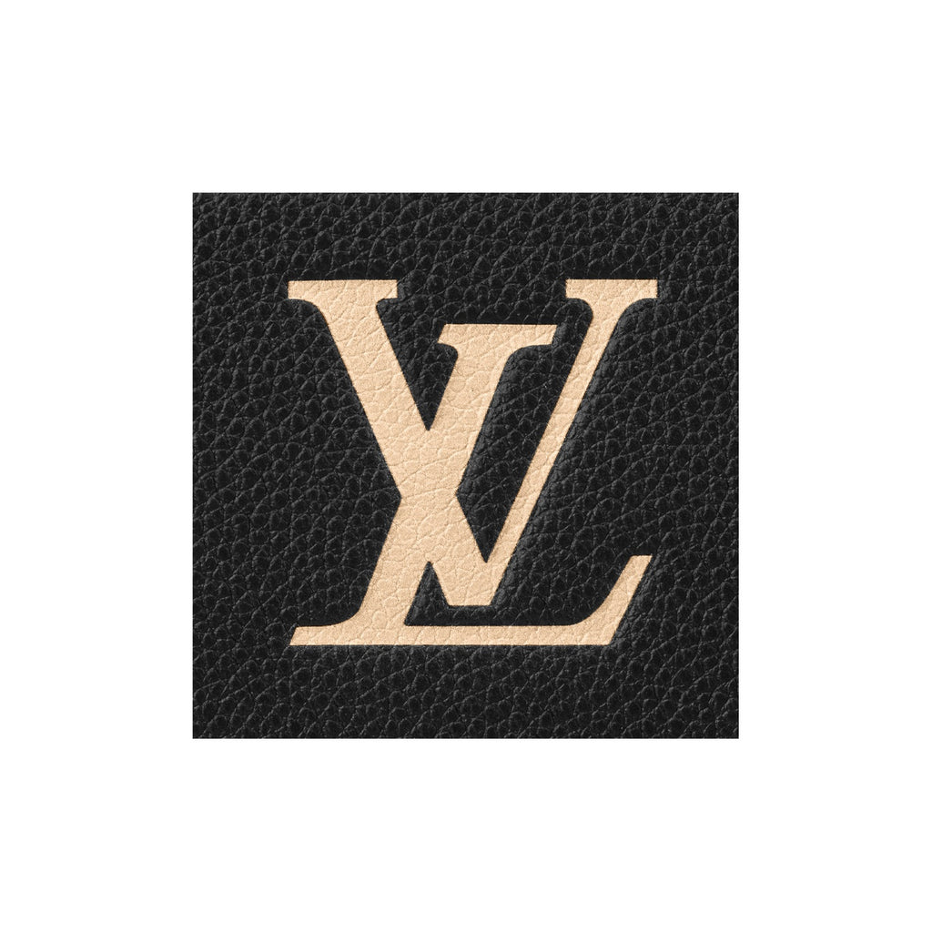LOUIS VUITTON Clemence Women's Black and Beige Embossed Cowhide Leather Zip Wallet M82338