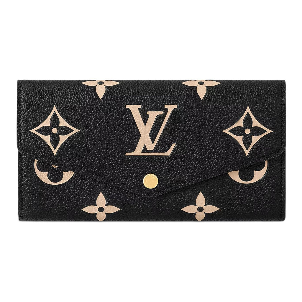 LOUIS VUITTON Sarah Women's Black and Off-White Monogram Empreinte Leather Wallet M80496