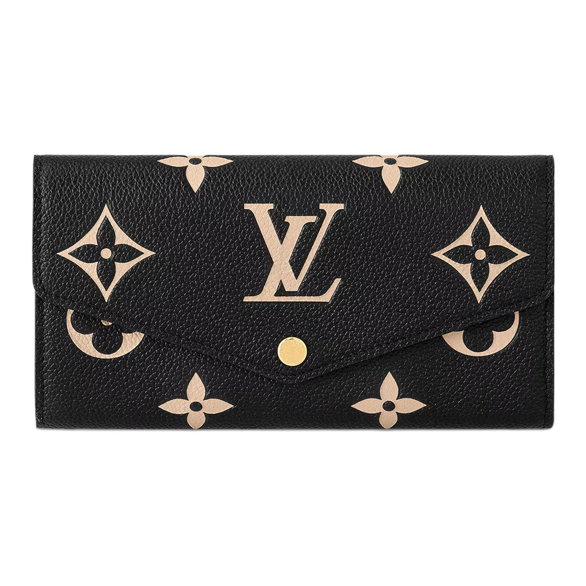 LOUIS VUITTON Sarah Women's Black and Off-White Monogram Empreinte Leather Wallet M80496