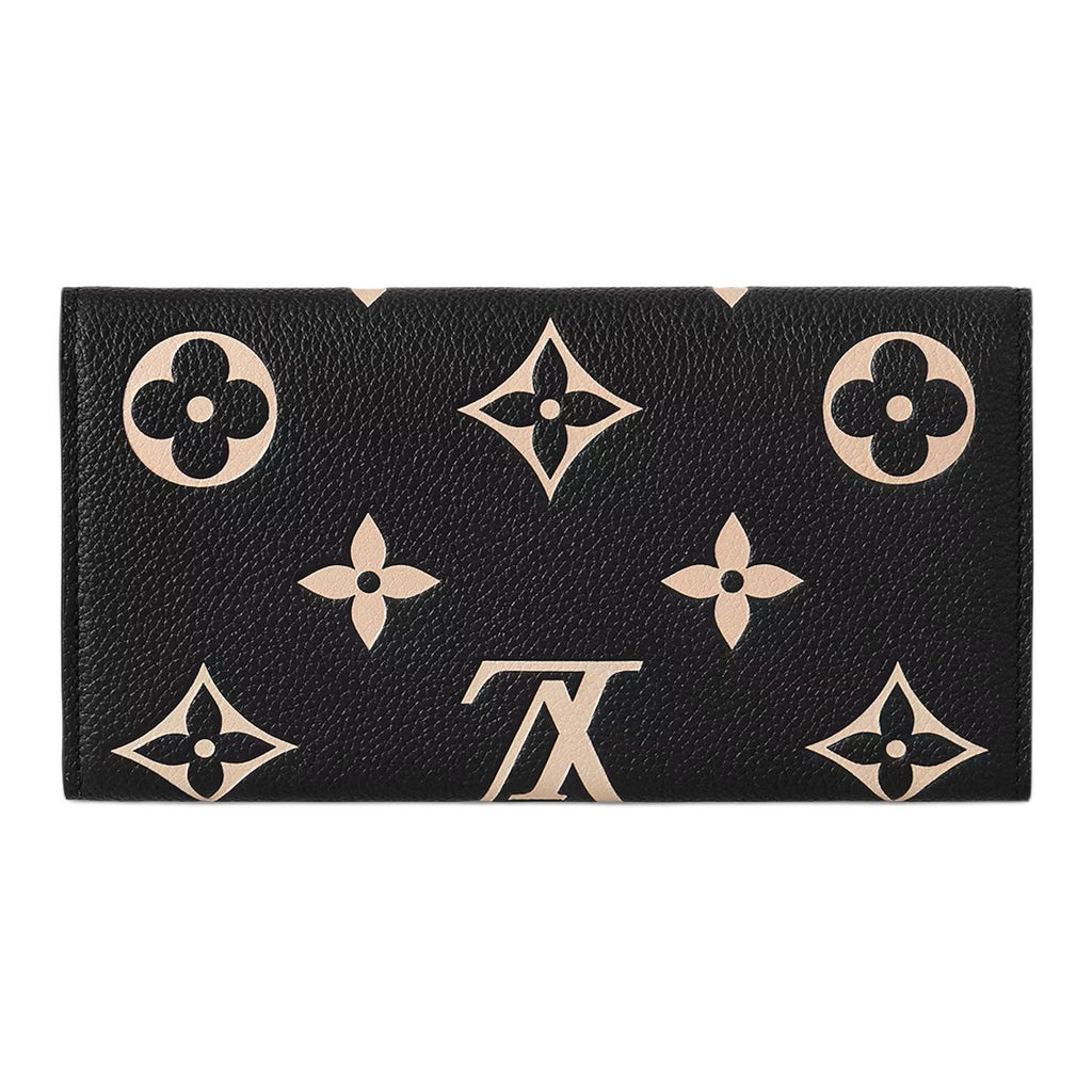 LOUIS VUITTON Sarah Women's Black and Off-White Monogram Empreinte Leather Wallet M80496