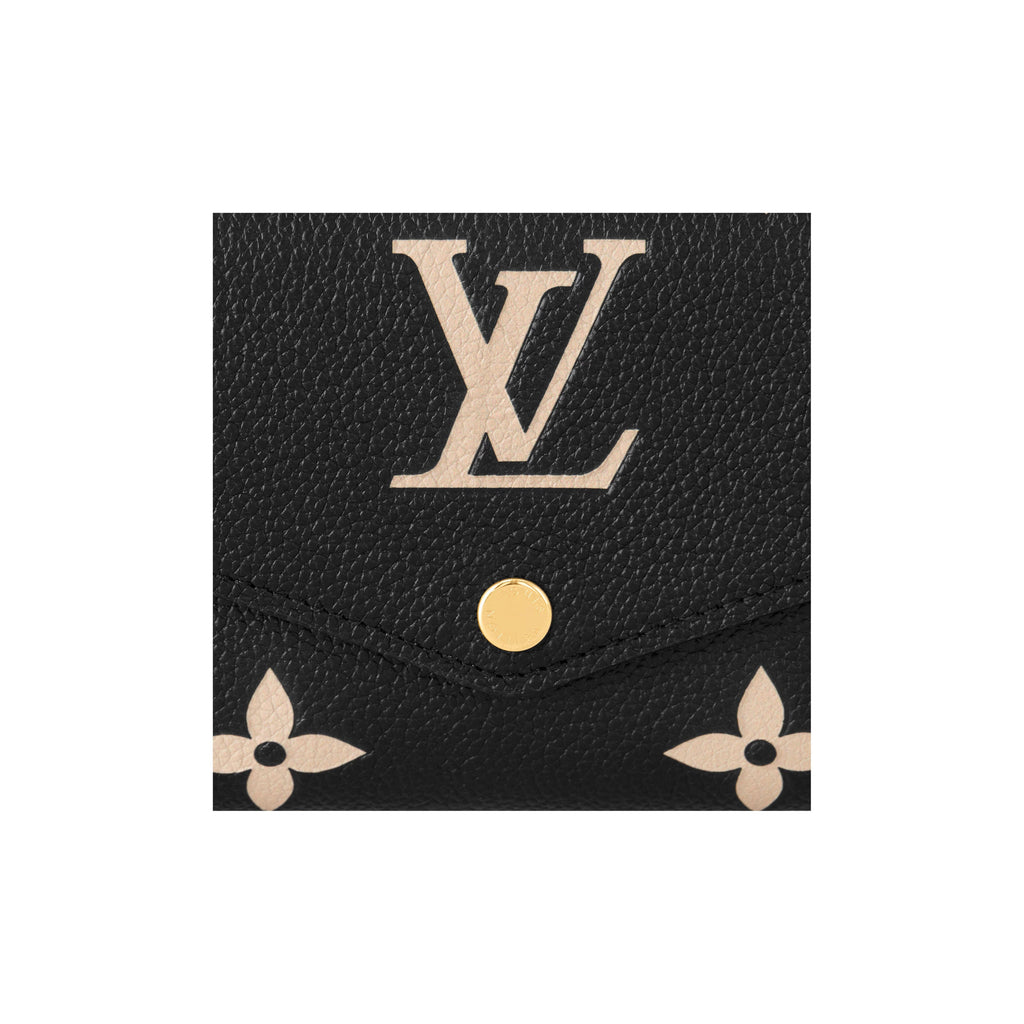 LOUIS VUITTON Sarah Women's Black and Off-White Monogram Empreinte Leather Wallet M80496