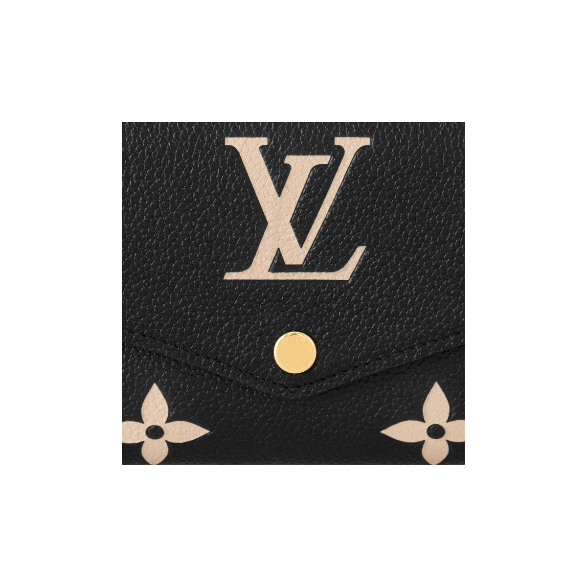 LOUIS VUITTON Sarah Women's Black and Off-White Monogram Empreinte Leather Wallet M80496