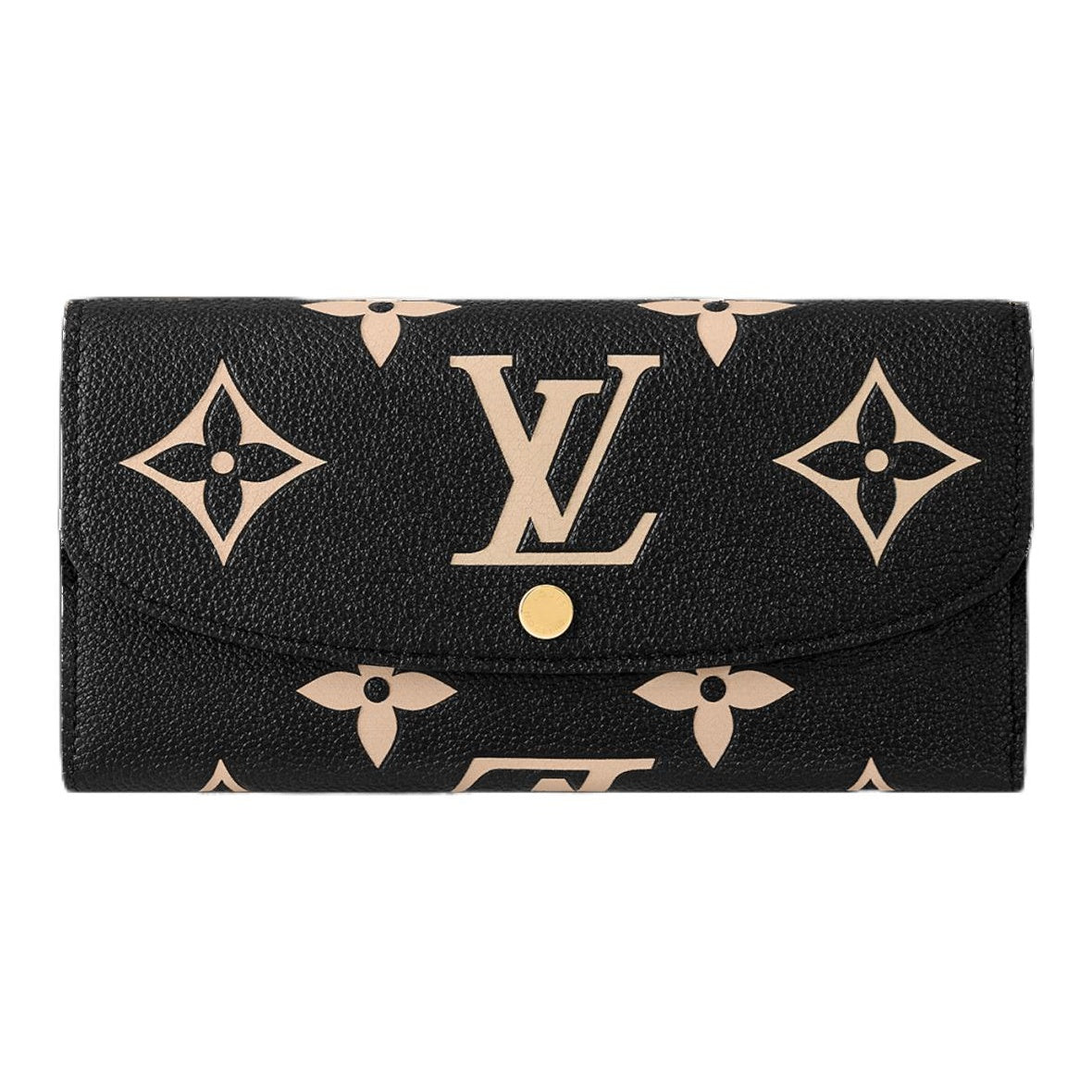 LOUIS VUITTON Emilie Women's Black Embossed Grained Cowhide Leather Wallet M83138