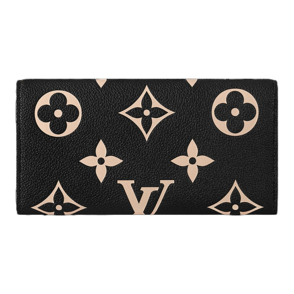 LOUIS VUITTON Emilie Women's Black Embossed Grained Cowhide Leather Wallet M83138