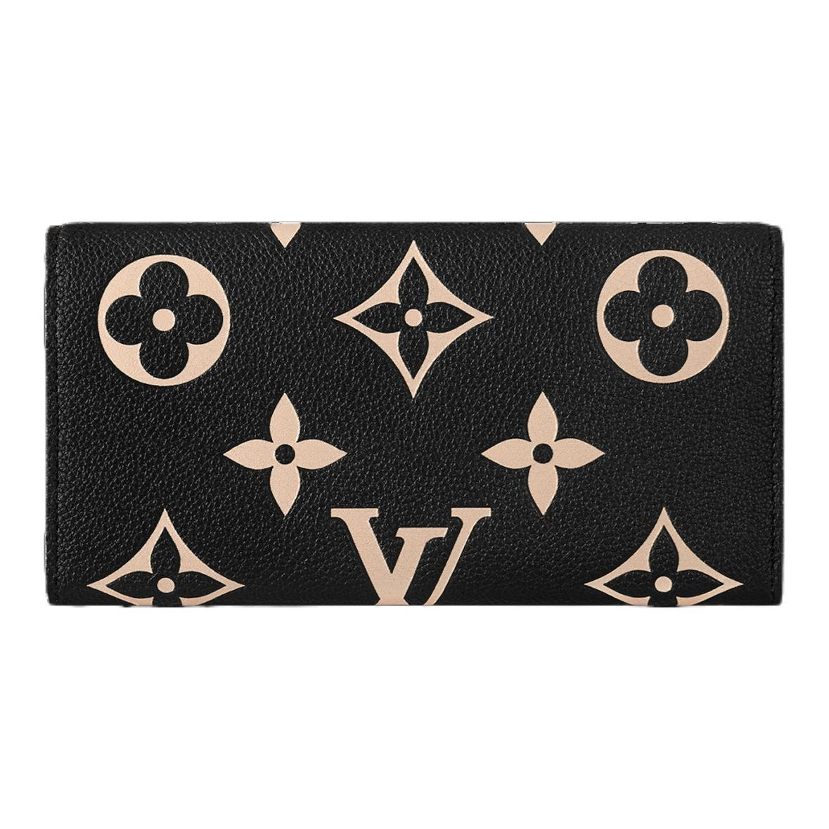 LOUIS VUITTON Emilie Women's Black Embossed Grained Cowhide Leather Wallet M83138