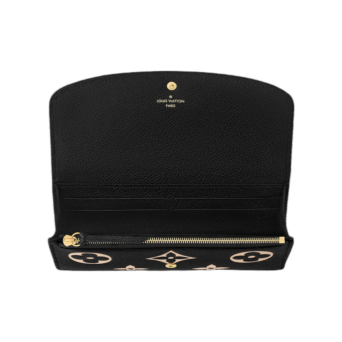 LOUIS VUITTON Emilie Women's Black Embossed Grained Cowhide Leather Wallet M83138