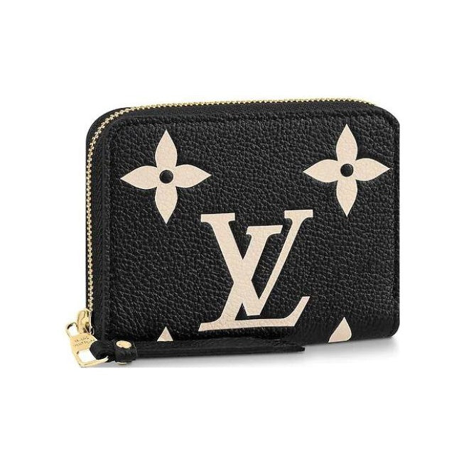LOUIS VUITTON Zippy Women's Black Embossed Cowhide Leather Zip Wallet M69787