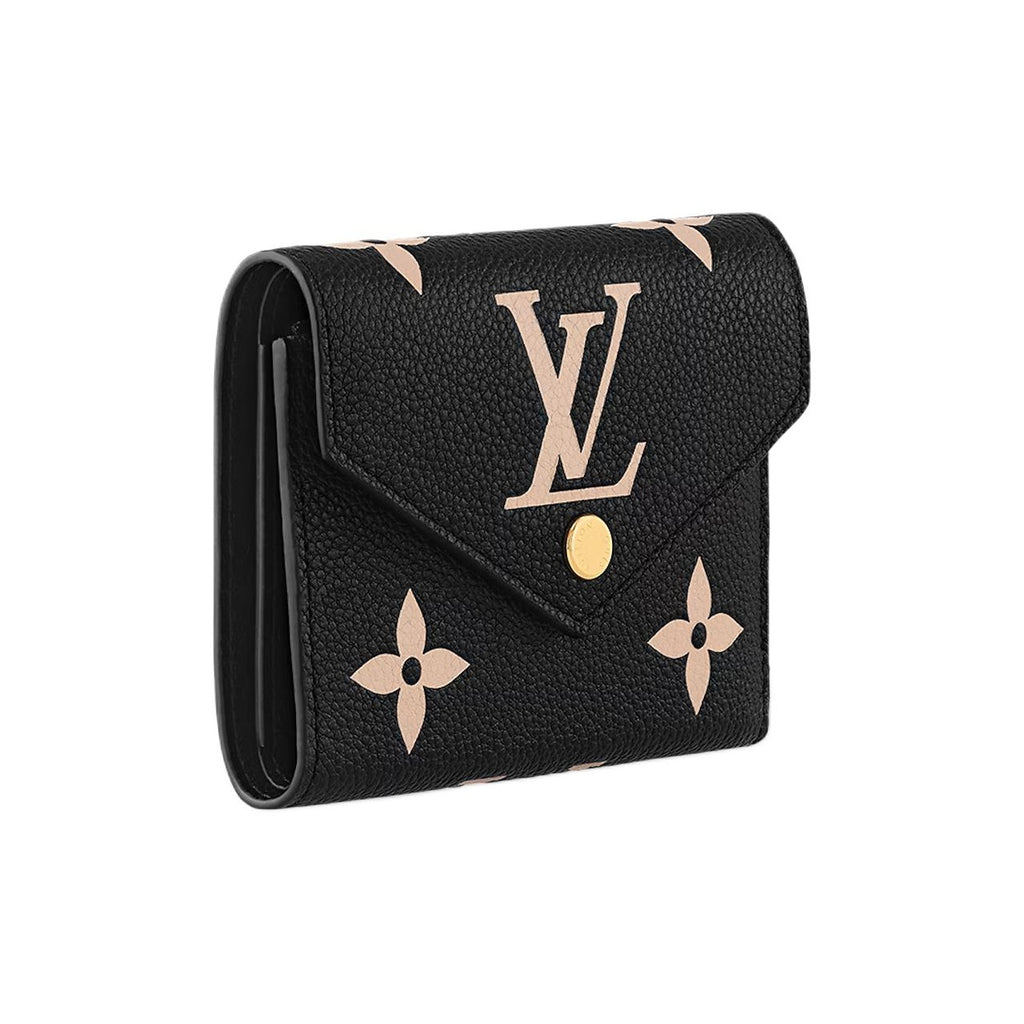 LOUIS VUITTON Victorine Women's Black Monogram Empreinte Leather Compact Wallet M80968