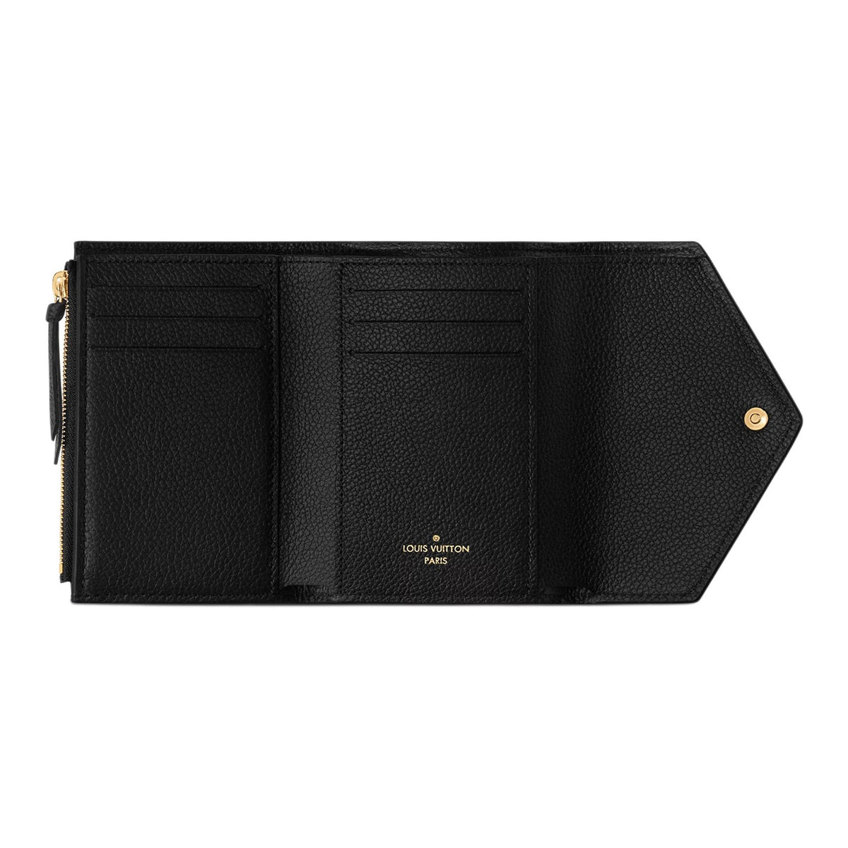LOUIS VUITTON Victorine Women's Black Monogram Empreinte Leather Compact Wallet M80968