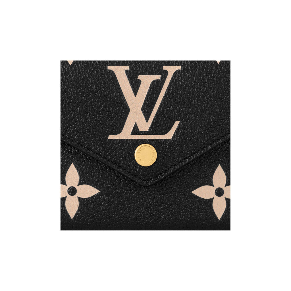 LOUIS VUITTON Victorine Women's Black Monogram Empreinte Leather Compact Wallet M80968