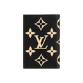LOUIS VUITTON Women's Black and Beige Embossed Leather Passport Holder M46290