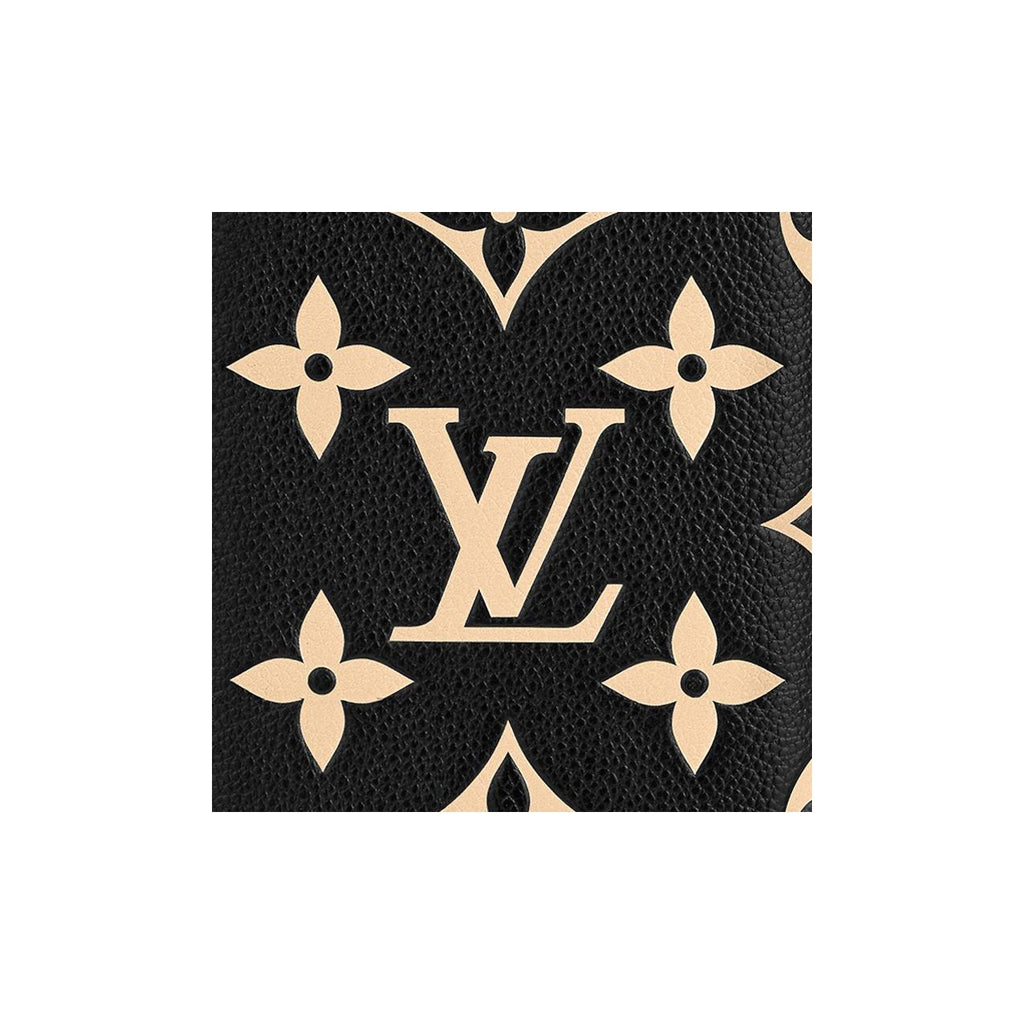 LOUIS VUITTON Women's Black and Beige Embossed Leather Passport Holder M46290