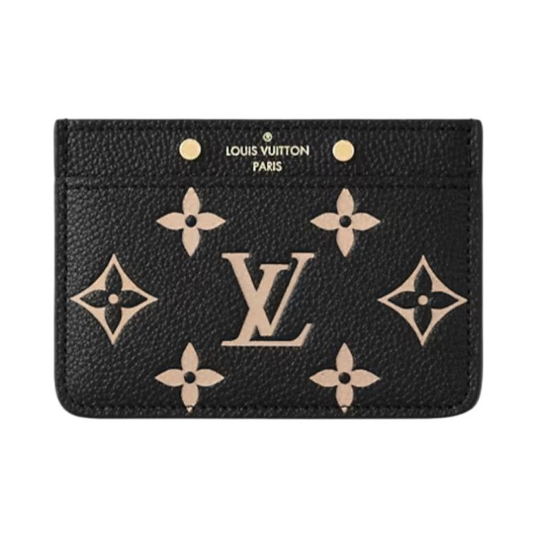LOUIS VUITTON Women's Black Logo-Embossed Grained Cowhide Leather Card Holder M81022