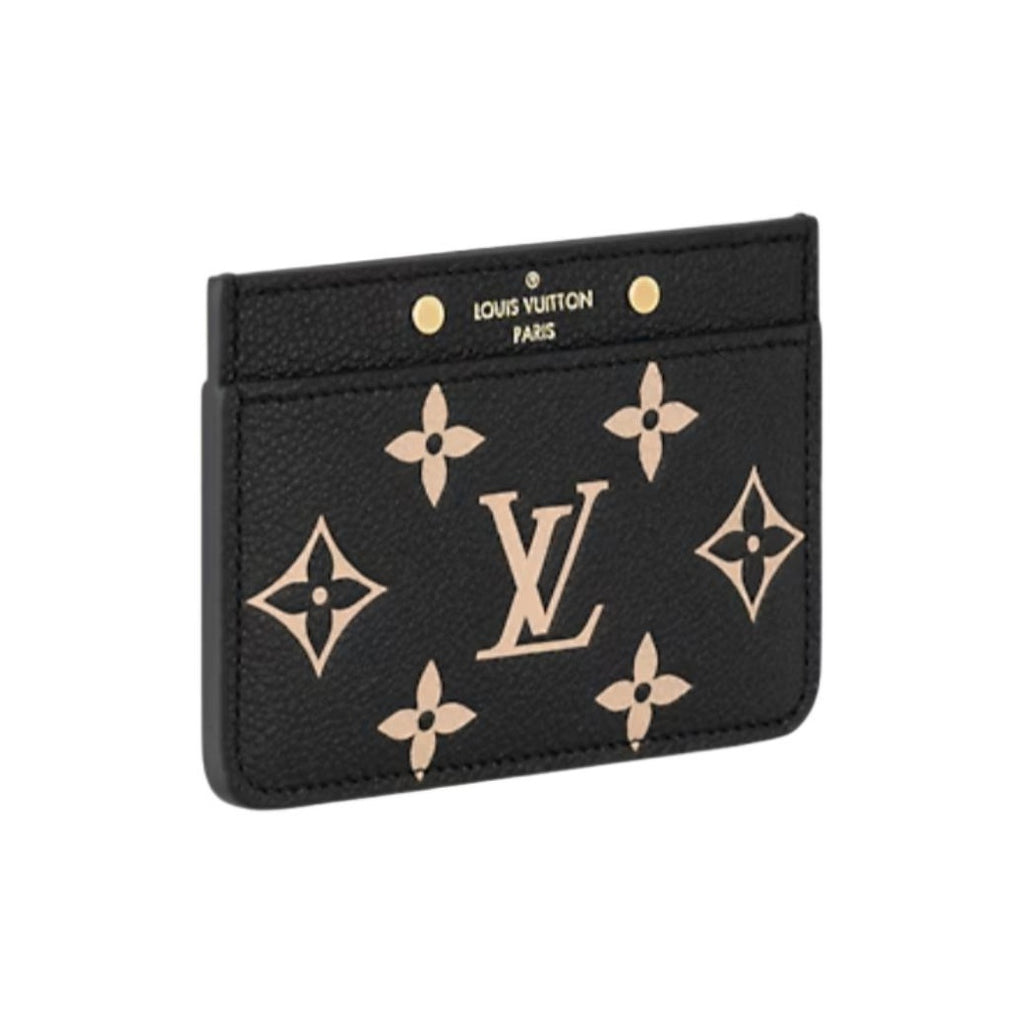 LOUIS VUITTON Women's Black Logo-Embossed Grained Cowhide Leather Card Holder M81022