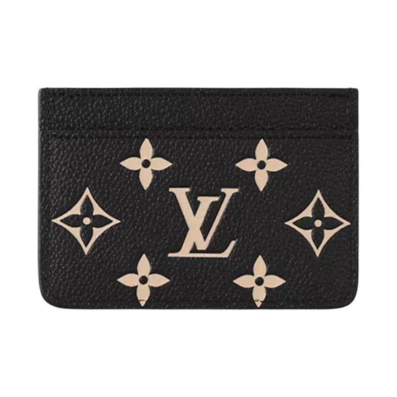 LOUIS VUITTON Women's Black Logo-Embossed Grained Cowhide Leather Card Holder M81022