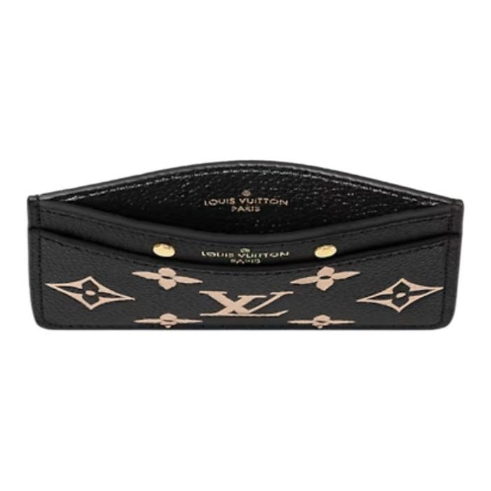 LOUIS VUITTON Women's Black Logo-Embossed Grained Cowhide Leather Card Holder M81022