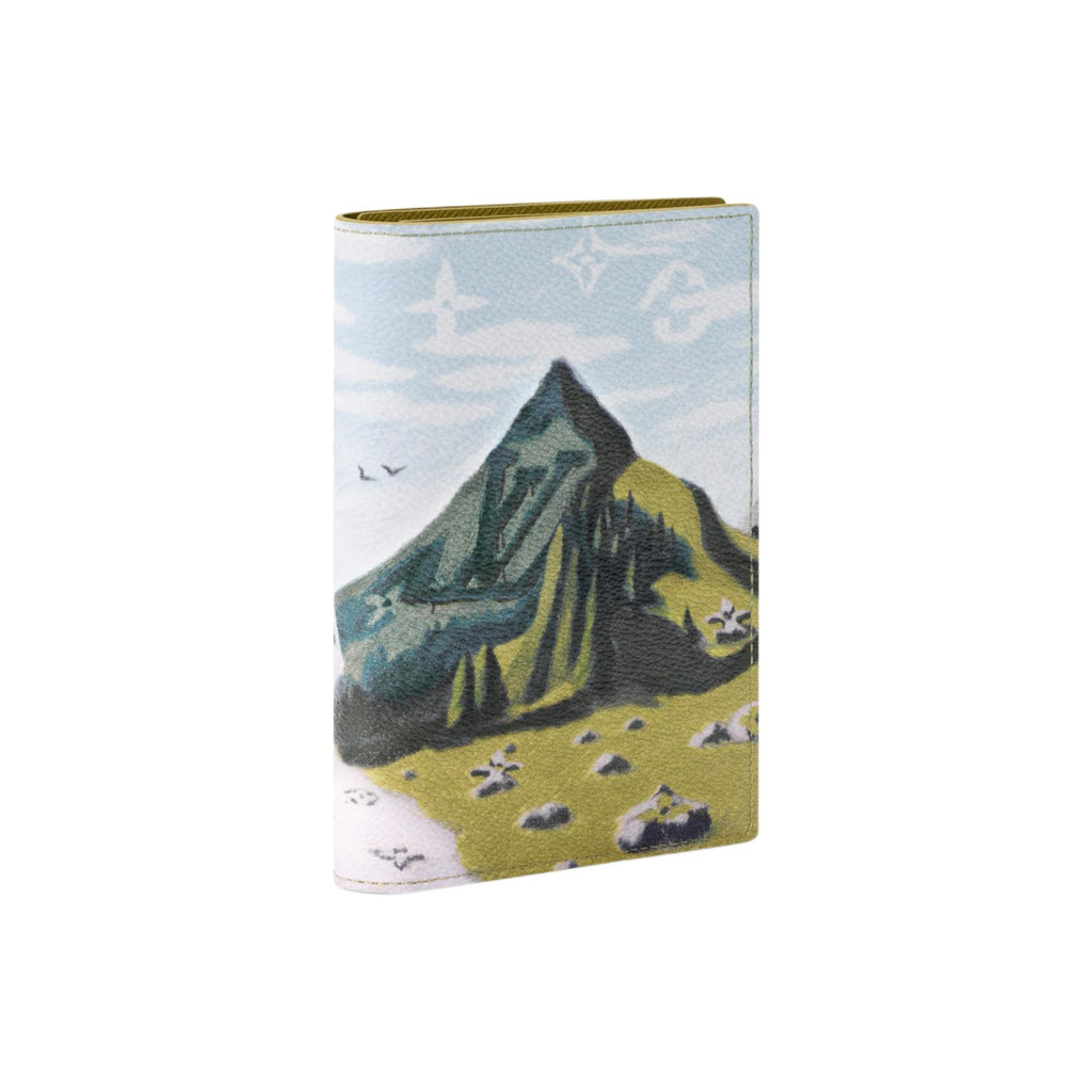 LOUIS VUITTON Men's Green Mountain Illustration Coated Canvas Passport Holder M3A084