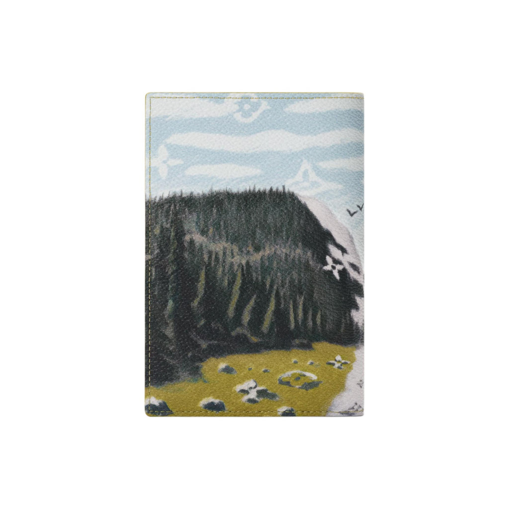 LOUIS VUITTON Men's Green Mountain Illustration Coated Canvas Passport Holder M3A084