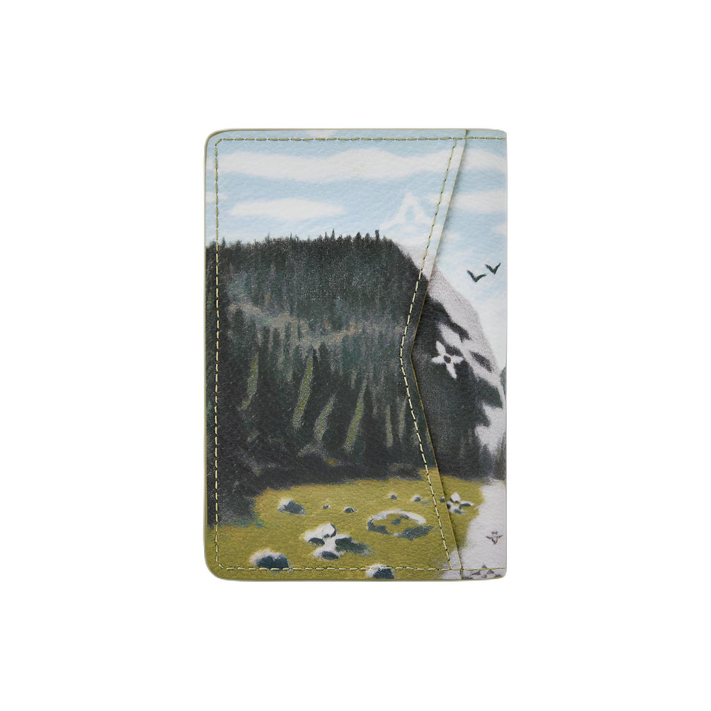 LOUIS VUITTON Pocket Organizer Men's Green Mountain Landscape Coated Canvas Card Holder