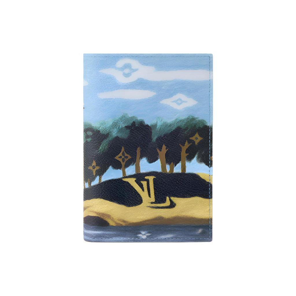 LOUIS VUITTON Men's Twilight Blue Island Coastline Faux Leather Passport Holder M29716