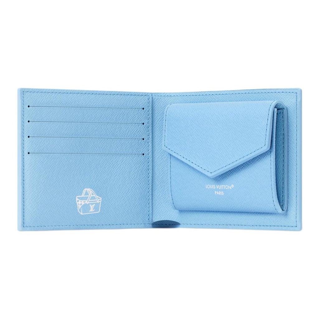 LOUIS VUITTON Men's Blue Monogram Highland Canvas Coastal Print Wallet M3A085