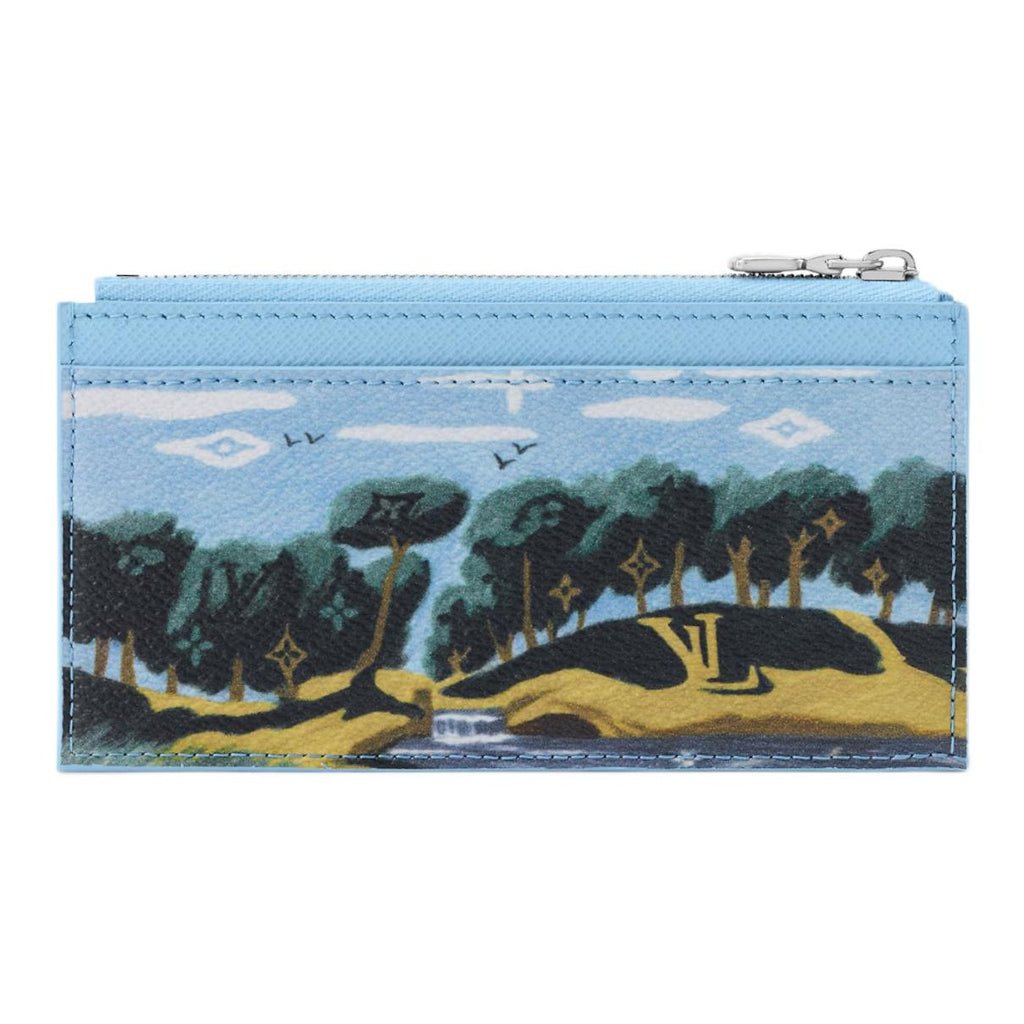 LOUIS VUITTON Men's Blue Mediterranean Beach Coated Canvas Card Holder M3A083