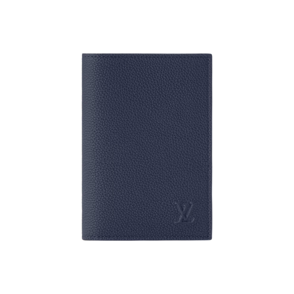 LOUIS VUITTON Men's Navy Blue Waxed Calfskin Passport Holder M2A178