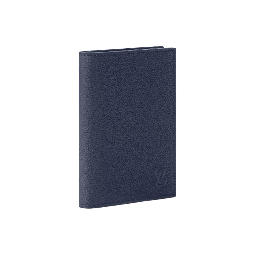LOUIS VUITTON Men's Navy Blue Waxed Calfskin Passport Holder M2A178