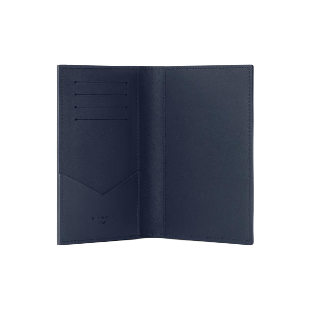 LOUIS VUITTON Men's Navy Blue Waxed Calfskin Passport Holder M2A178