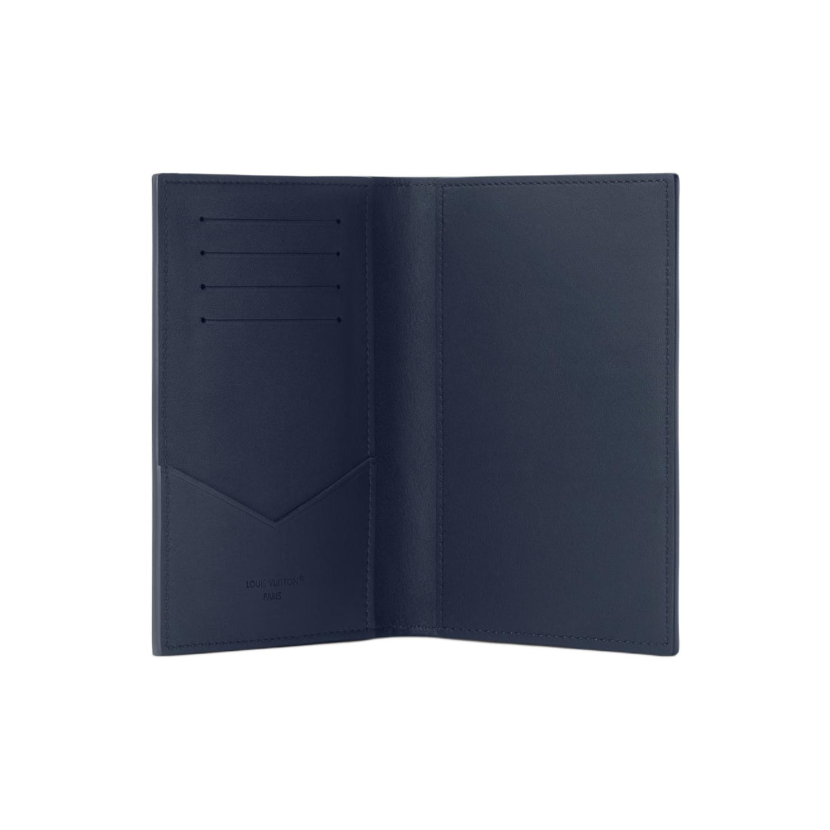 LOUIS VUITTON Men's Navy Blue Waxed Calfskin Passport Holder M2A178