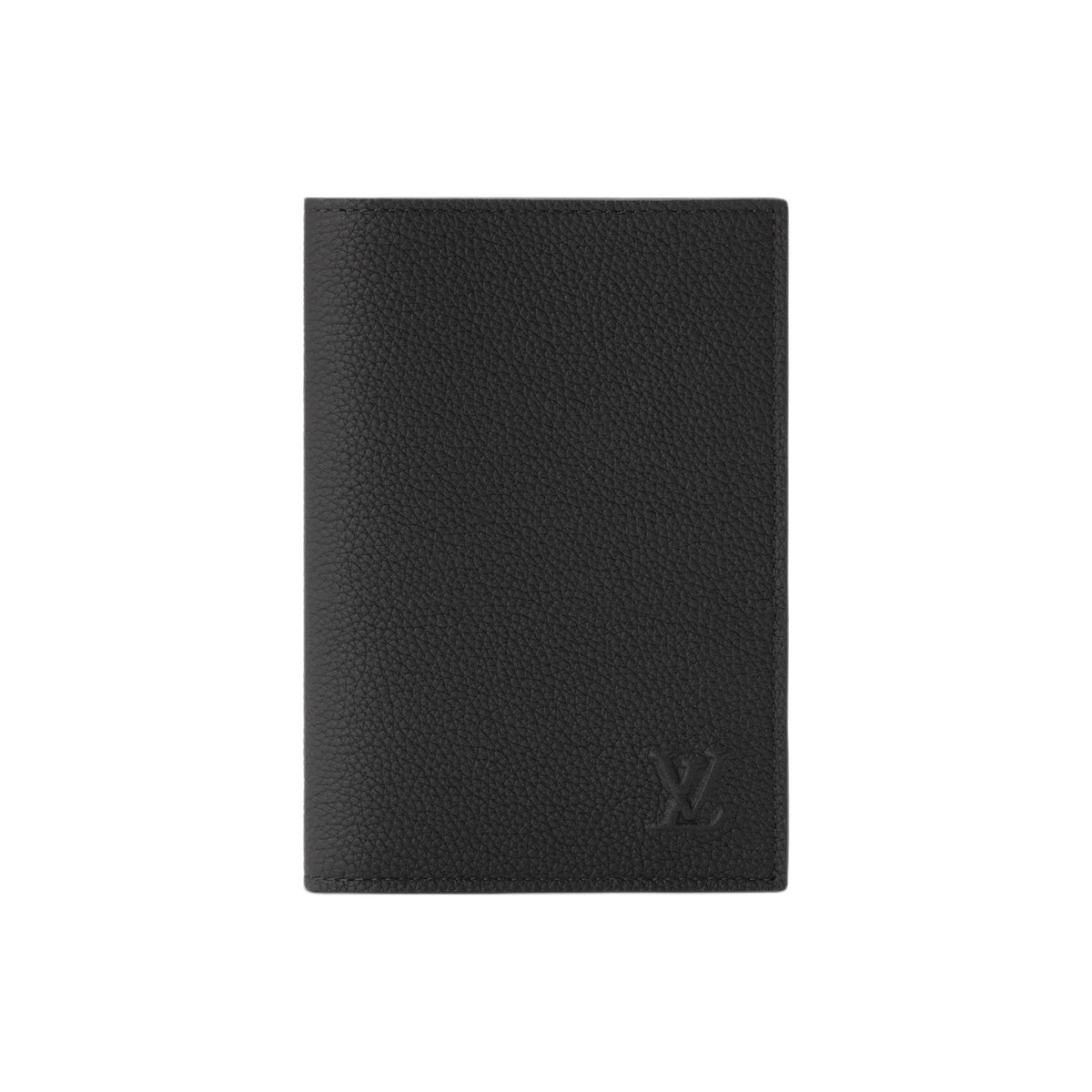 LOUIS VUITTON Men's Black Waxed Cowhide Leather Passport Holder M2A176