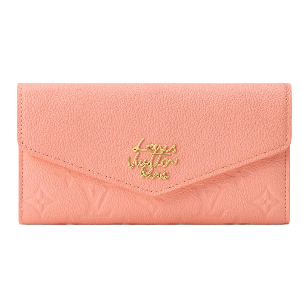 LOUIS VUITTON Sarah Women's Peach Cowhide Leather Wallet Japan Exclusive M27664